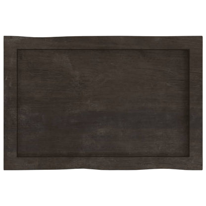 Piano Tavolo Marrone Scuro 60x40x(2-6)cm in Rovere Non Trattato - homemem39