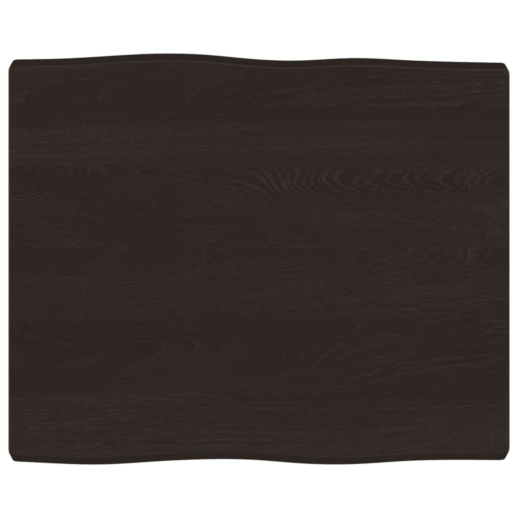 Piano Tavolo Marrone Scuro 60x50x(2-4)cm in Rovere Non Trattato - homemem39