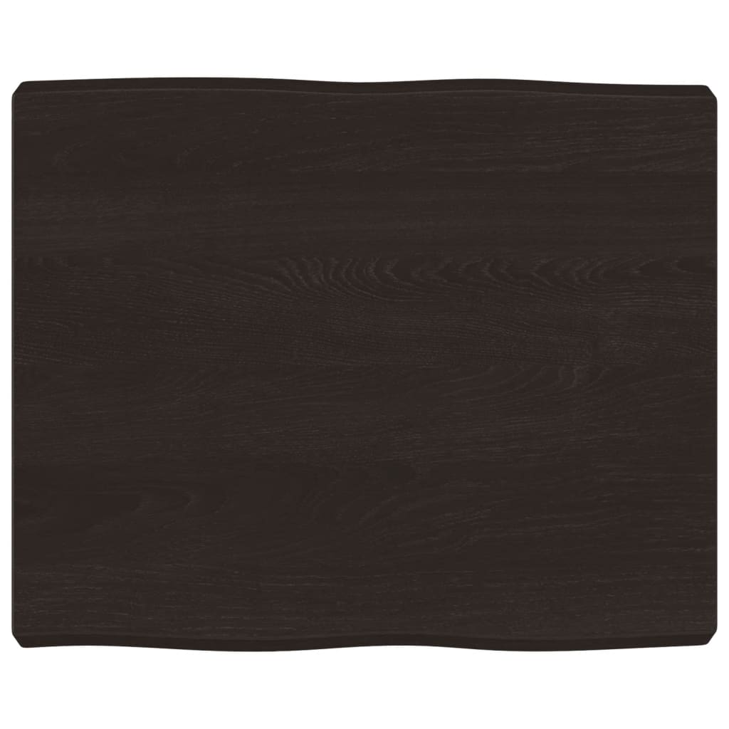 Piano Tavolo Marrone Scuro 60x50x(2-6)cm in Rovere Non Trattato - homemem39