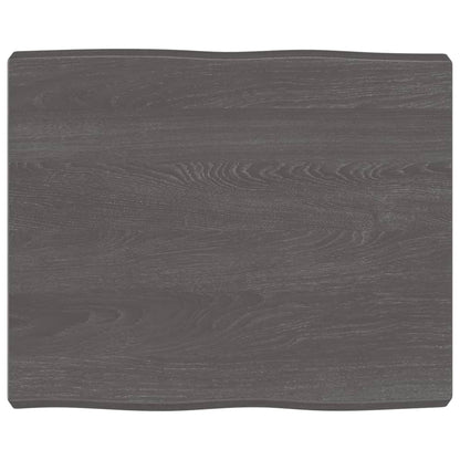 Piano Tavolo Marrone Scuro 60x50x(2-6)cm in Rovere Non Trattato - homemem39