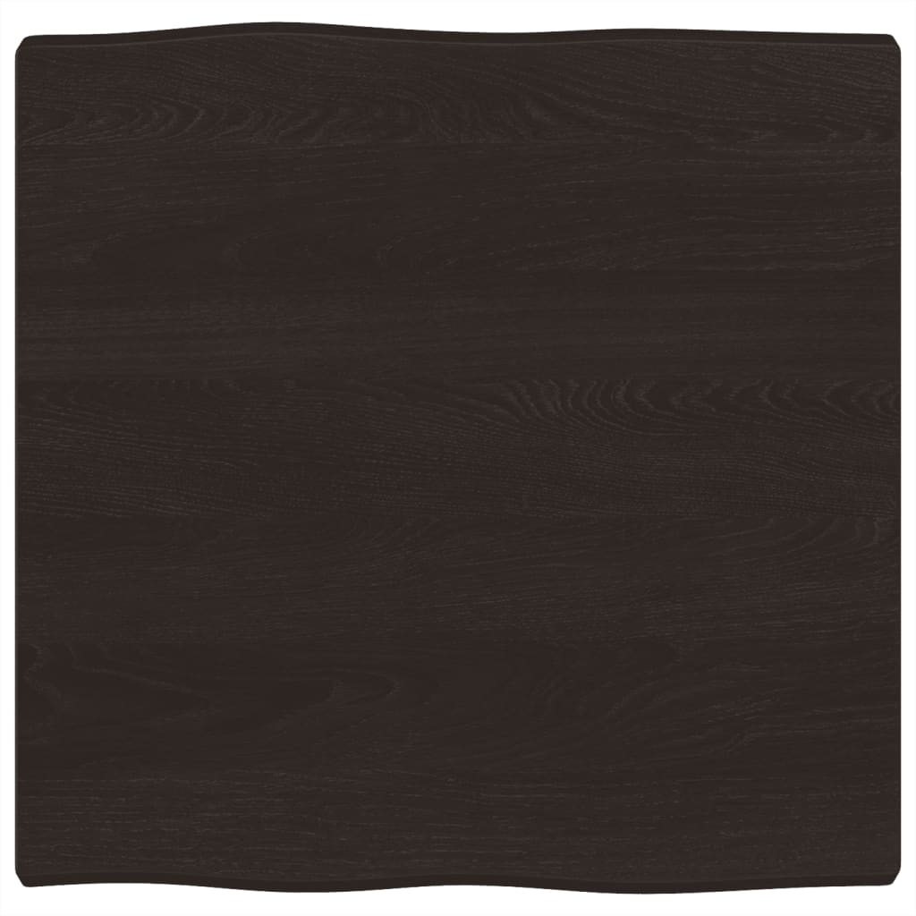 Piano Tavolo Marrone Scuro 60x60x(2-4)cm in Rovere Non Trattato | homemem39