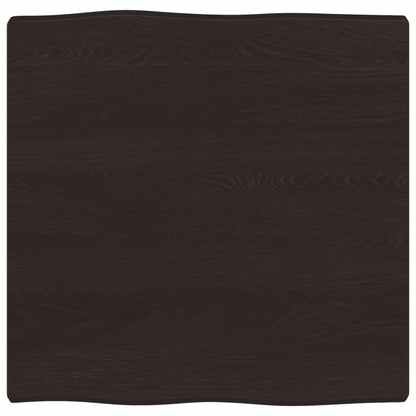 Piano Tavolo Marrone Scuro 60x60x(2-4)cm in Rovere Non Trattato | homemem39