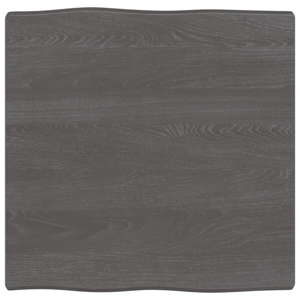 Piano Tavolo Marrone Scuro 60x60x(2-4)cm in Rovere Non Trattato - homemem39