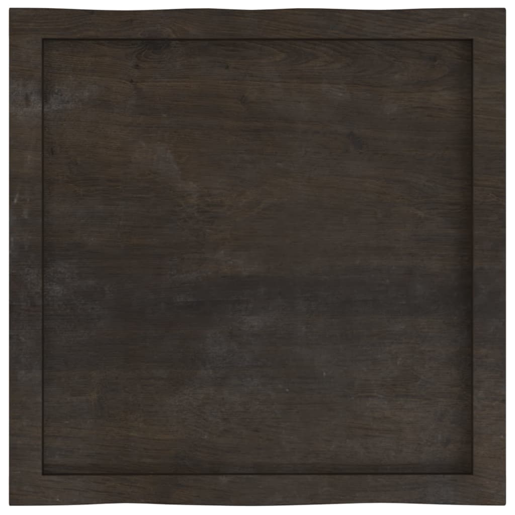 Piano Tavolo Marrone Scuro 60x60x(2-4)cm in Rovere Non Trattato | homemem39