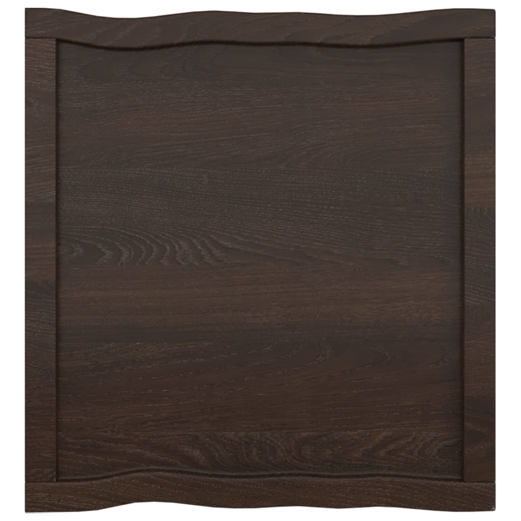 Piano Tavolo Marrone Scuro 60x60x(2-4)cm in Rovere Non Trattato - homemem39