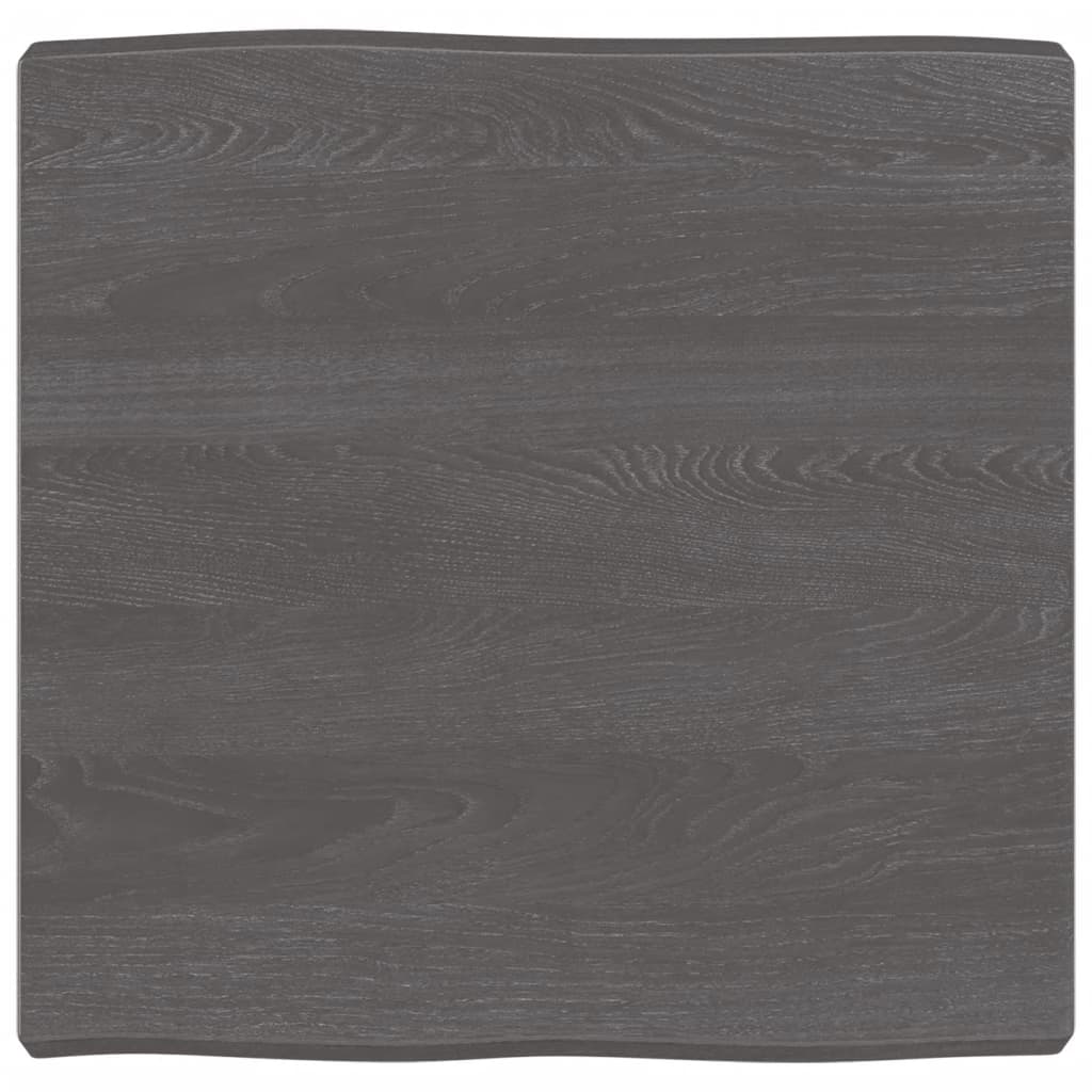 Piano Tavolo Marrone Scuro 60x60x(2-6)cm in Rovere Non Trattato - homemem39