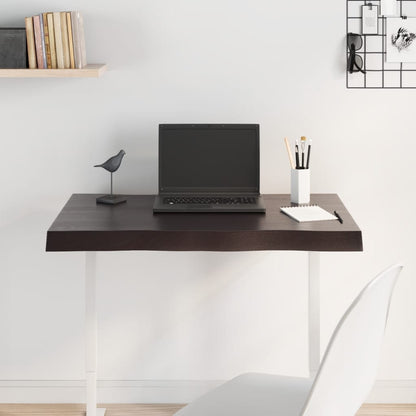 Piano Tavolo Marrone Scuro 80x50x2 cm in Rovere Non Trattato - homemem39