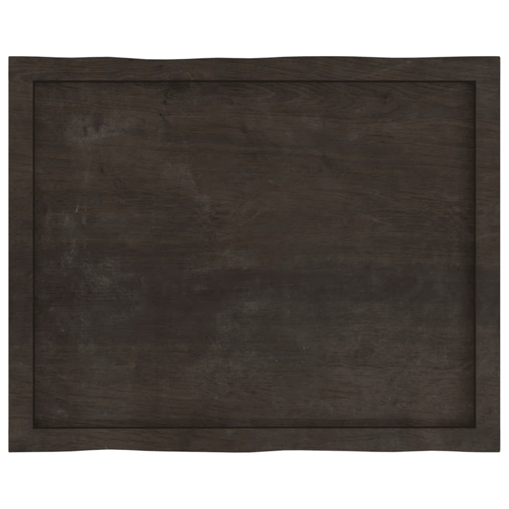 Piano Tavolo Marrone Scuro 80x60x(2-4)cm in Rovere Non Trattato - homemem39
