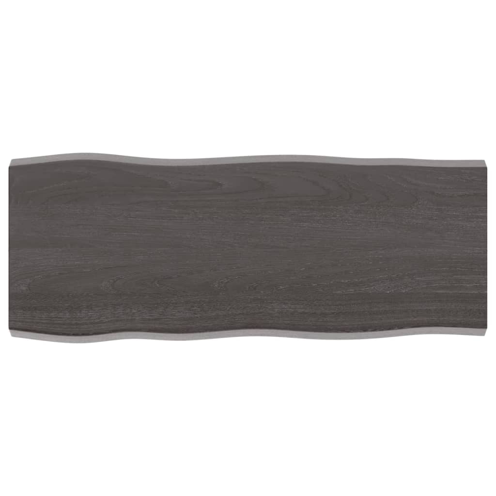 Piano Tavolo Marrone Scuro 100x40x(2-4)cm Rovere Non Trattato - homemem39