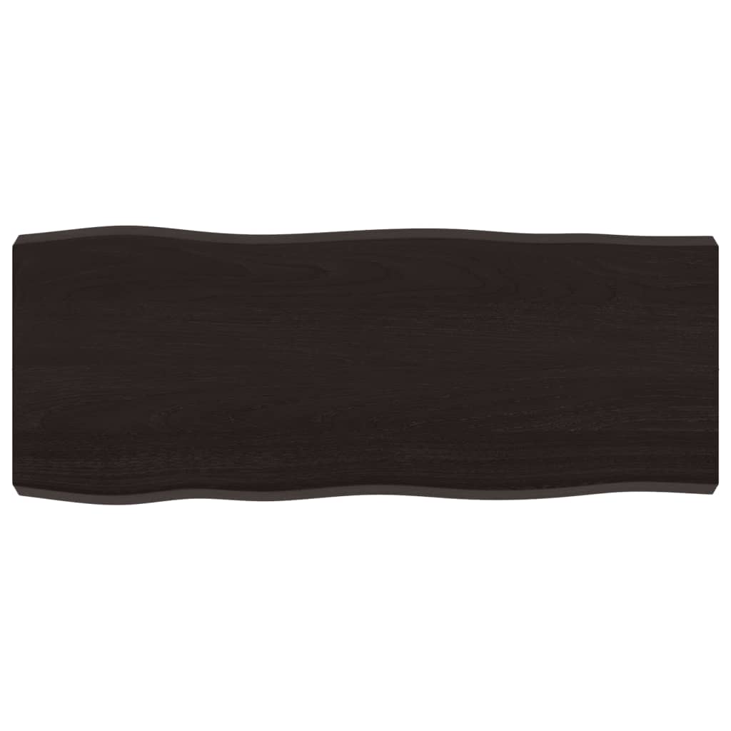 Piano Tavolo Marrone Scuro 100x40x(2-6)cm Rovere Non Trattato - homemem39