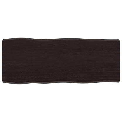 Piano Tavolo Marrone Scuro 100x40x(2-6)cm Rovere Non Trattato - homemem39