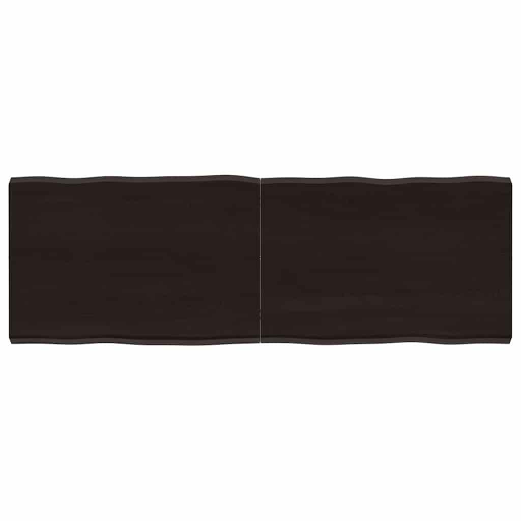 Piano Tavolo Marrone Scuro 120x40x(2-4)cm Rovere Non Trattato