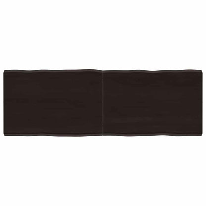 Piano Tavolo Marrone Scuro 120x40x(2-4)cm Rovere Non Trattato