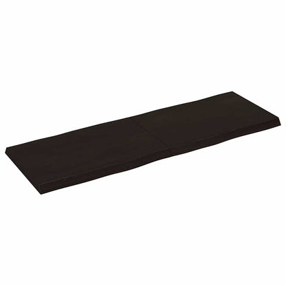Piano Tavolo Marrone Scuro 120x40x(2-4)cm Rovere Non Trattato | homemem39