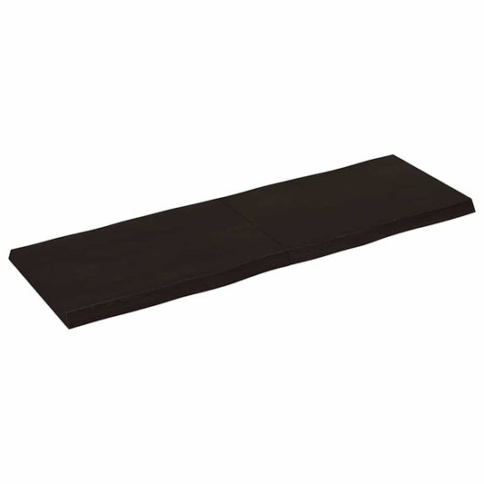 Piano Tavolo Marrone Scuro 120x40x(2-4)cm Rovere Non Trattato | homemem39