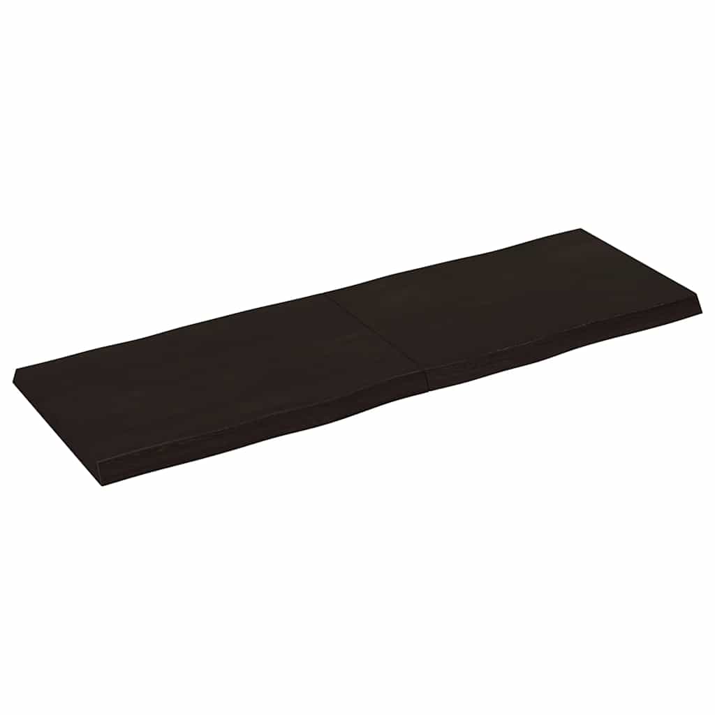 Piano Tavolo Marrone Scuro 120x40x(2-4)cm Rovere Non Trattato