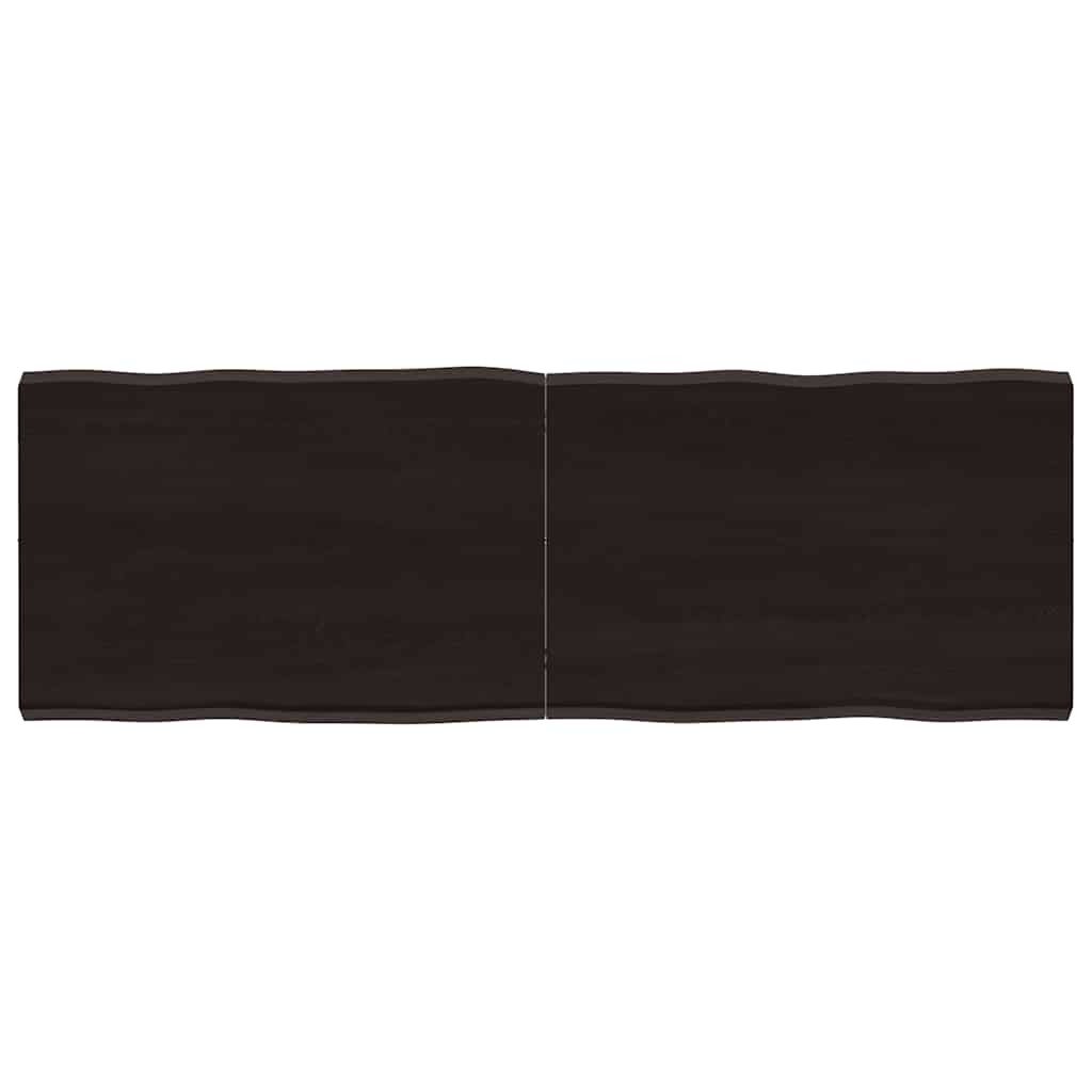 Piano Tavolo Marrone Scuro 120x40x(2-4)cm Rovere Non Trattato