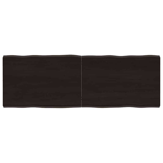 Piano Tavolo Marrone Scuro 120x40x(2-4)cm Rovere Non Trattato