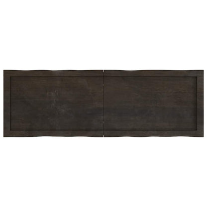 Piano Tavolo Marrone Scuro 120x40x(2-6)cm Rovere Non Trattato - homemem39