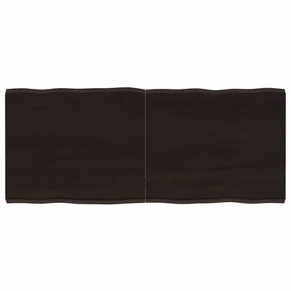 Piano Tavolo Marrone Scuro 120x50x(2-4)cm Rovere Non Trattato