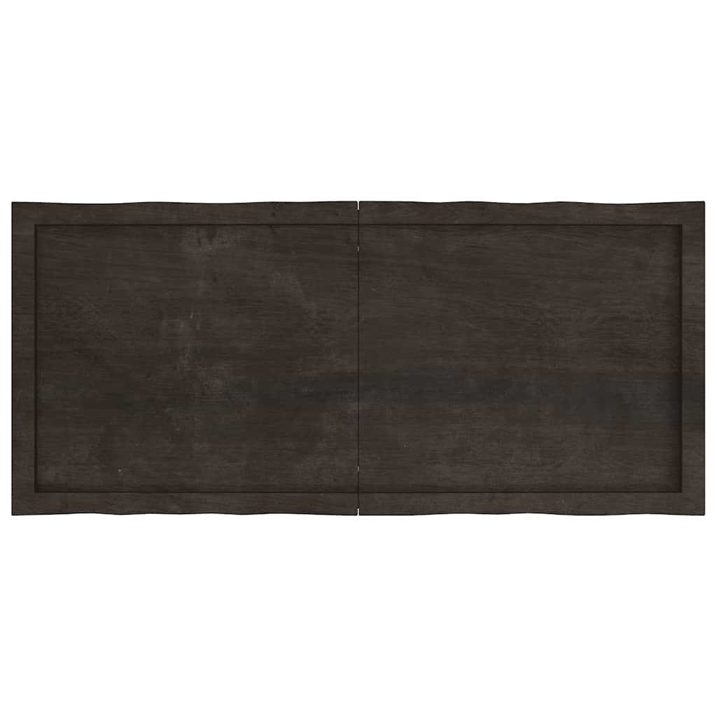 Piano Tavolo Marrone Scuro 120x50x(2-4)cm Rovere Non Trattato