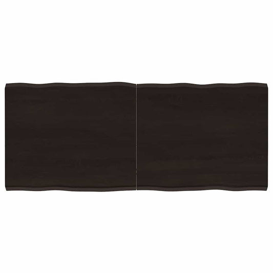Piano Tavolo Marrone Scuro 120x50x(2-4)cm Rovere Non Trattato