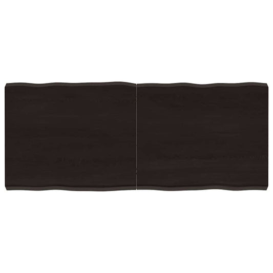 Piano Tavolo Marrone Scuro 120x50x(2-6)cm Rovere Non Trattato
