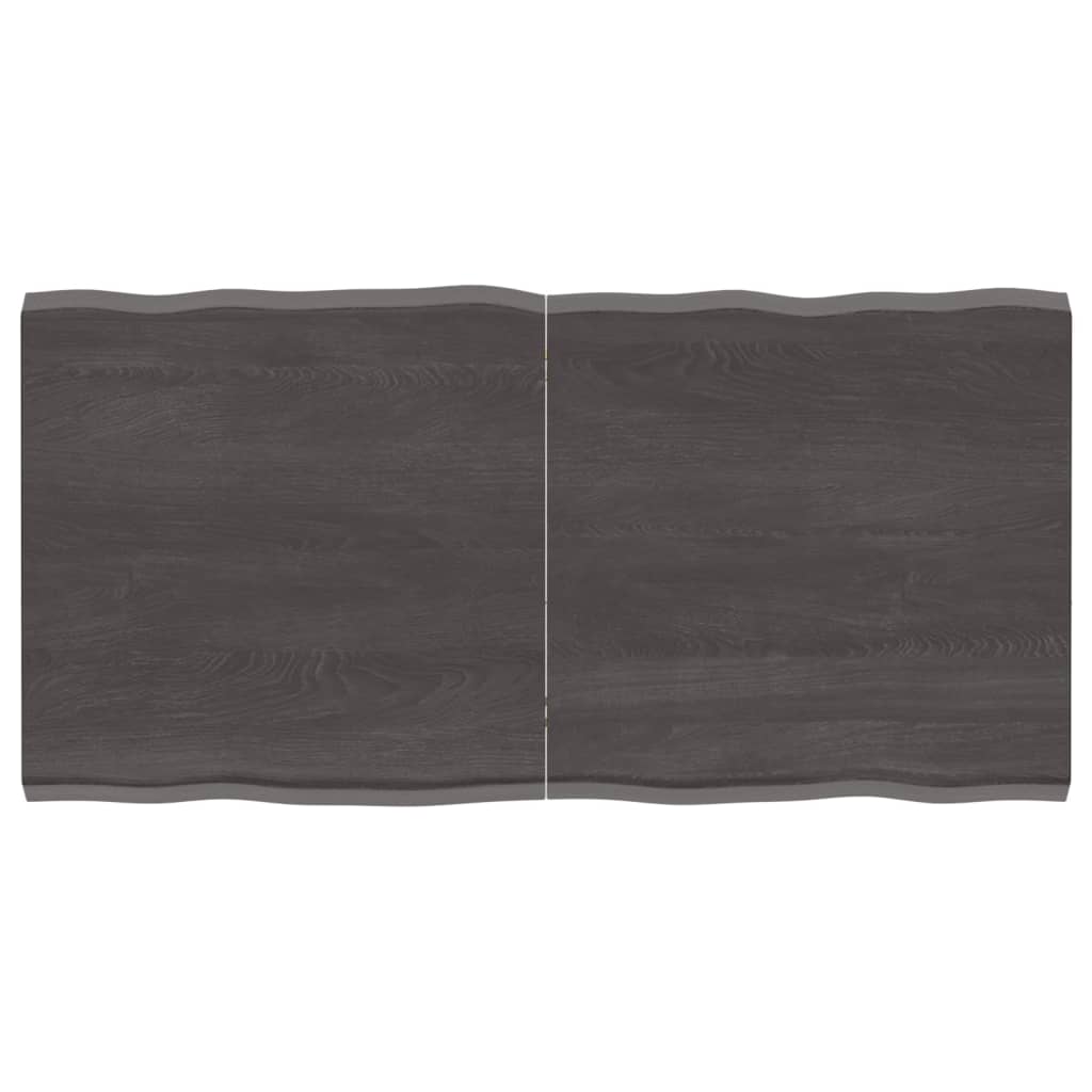 Piano Tavolo Marrone Scuro 120x60x(2-4)cm Rovere Non Trattato - homemem39