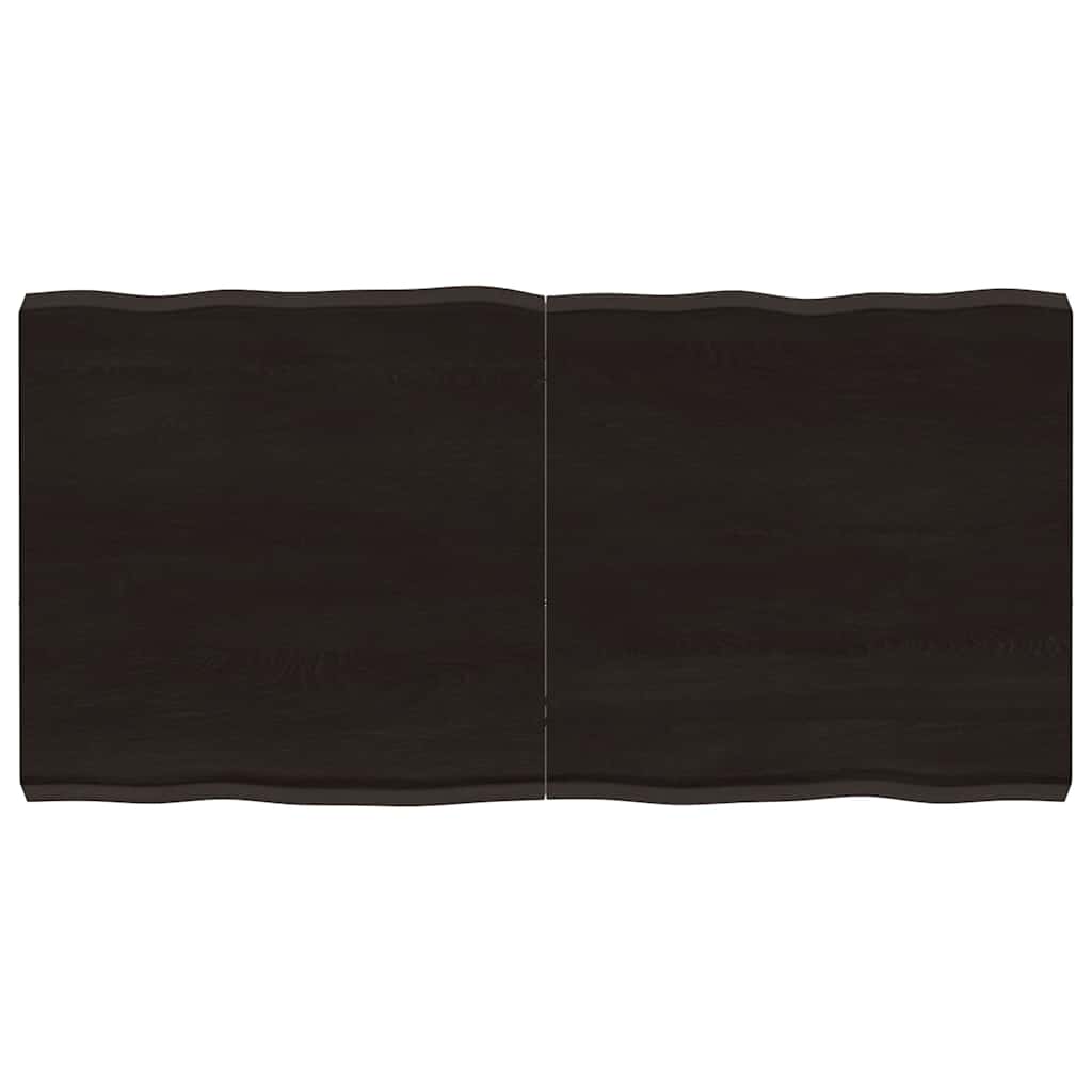 Piano Tavolo Marrone Scuro 120x60x(2-6)cm Rovere Non Trattato