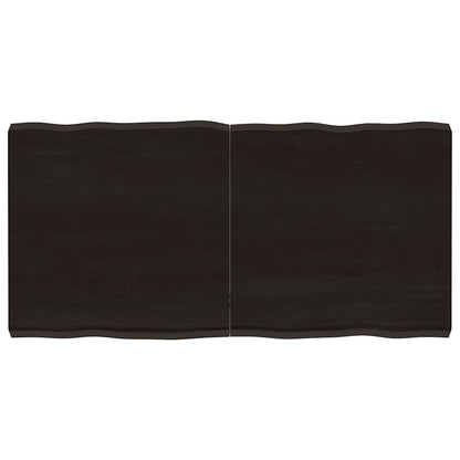 Piano Tavolo Marrone Scuro 120x60x(2-6)cm Rovere Non Trattato