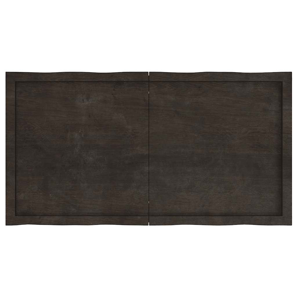 Piano Tavolo Marrone Scuro 120x60x(2-6)cm Rovere Non Trattato | homemem39