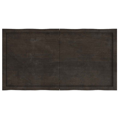 Piano Tavolo Marrone Scuro 120x60x(2-6)cm Rovere Non Trattato | homemem39