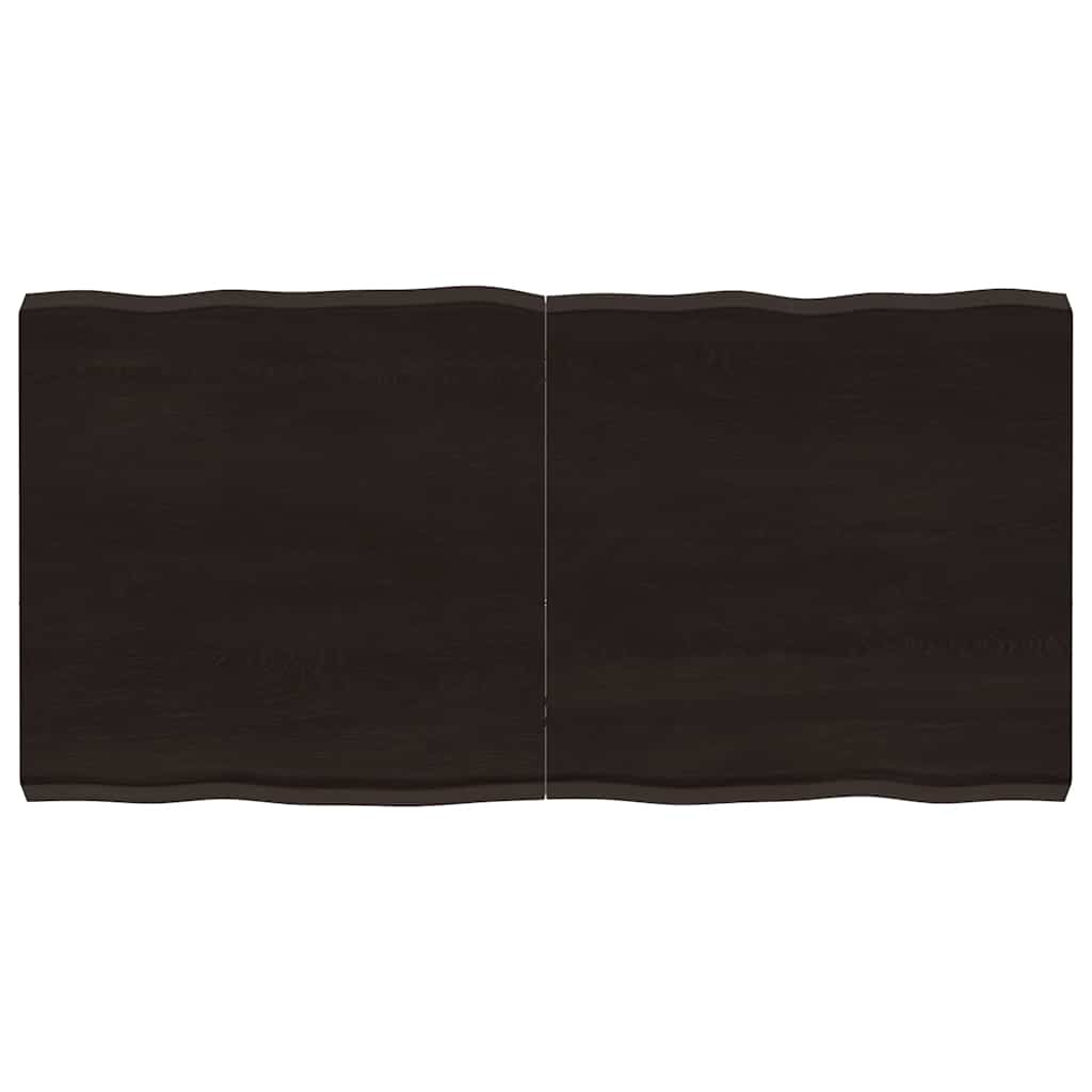 Piano Tavolo Marrone Scuro 120x60x(2-6)cm Rovere Non Trattato