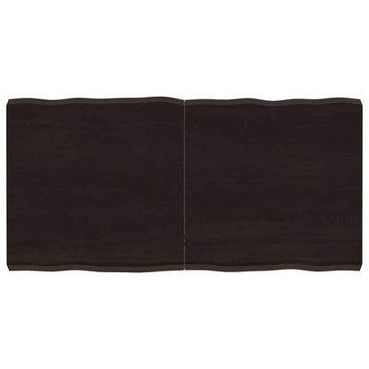 Piano Tavolo Marrone Scuro 120x60x(2-6)cm Rovere Non Trattato