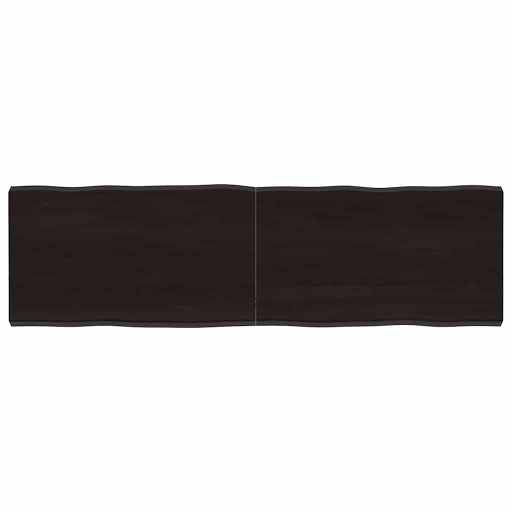 Piano Tavolo Marrone Scuro 140x40x(2-4)cm Rovere Non Trattato