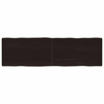 Piano Tavolo Marrone Scuro 140x40x(2-4)cm Rovere Non Trattato