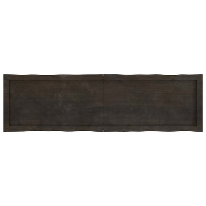 Piano Tavolo Marrone Scuro 140x40x(2-4)cm Rovere Non Trattato | homemem39
