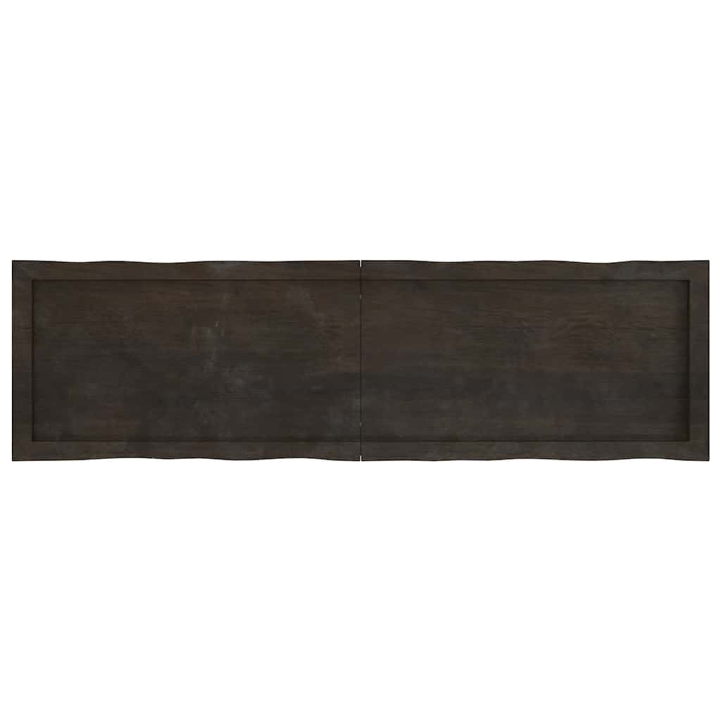 Piano Tavolo Marrone Scuro 140x40x(2-4)cm Rovere Non Trattato