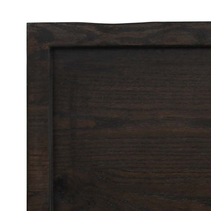 Piano Tavolo Marrone Scuro 140x40x(2-4)cm Rovere Non Trattato | homemem39