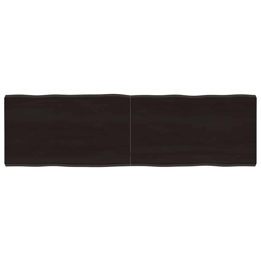 Piano Tavolo Marrone Scuro 140x40x(2-4)cm Rovere Non Trattato