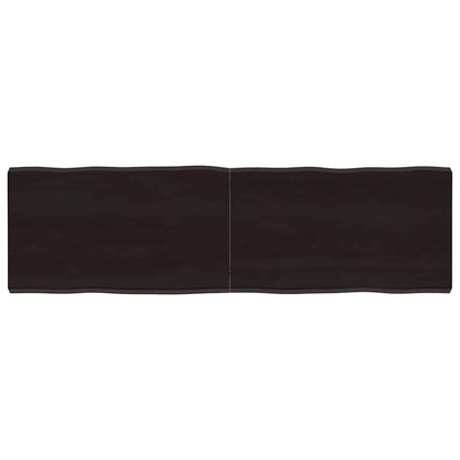 Piano Tavolo Marrone Scuro 140x40x(2-4)cm Rovere Non Trattato