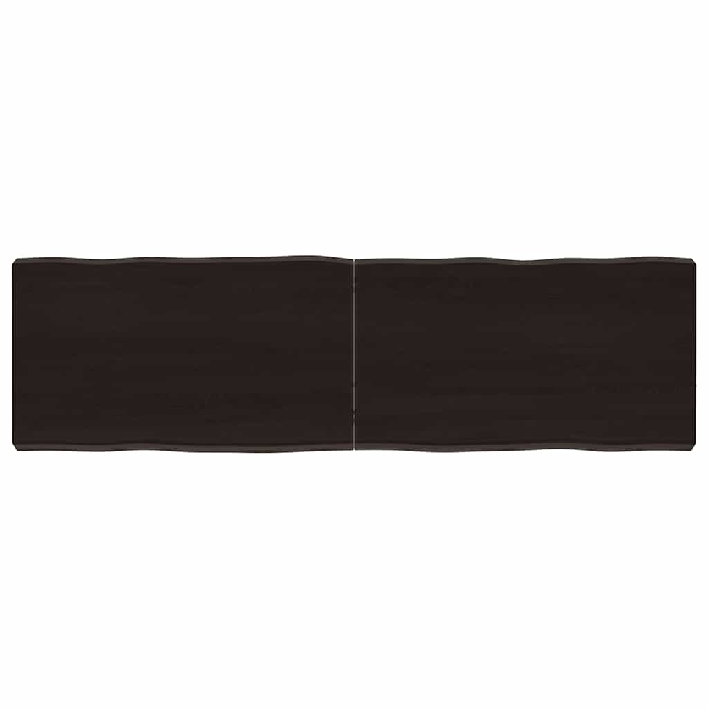 Piano Tavolo Marrone Scuro 140x40x(2-6)cm Rovere Non Trattato