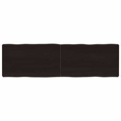 Piano Tavolo Marrone Scuro 140x40x(2-6)cm Rovere Non Trattato