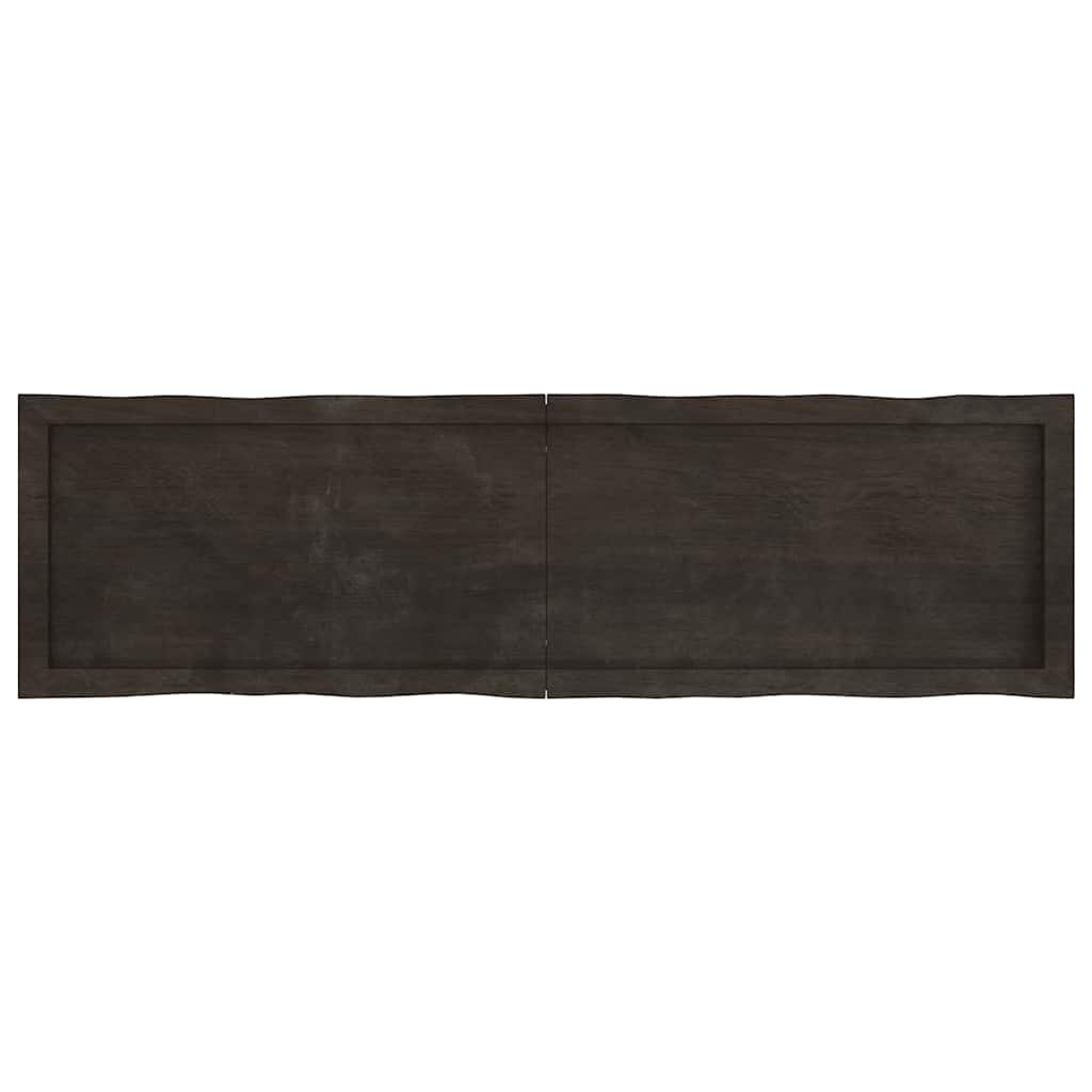 Piano Tavolo Marrone Scuro 140x40x(2-6)cm Rovere Non Trattato