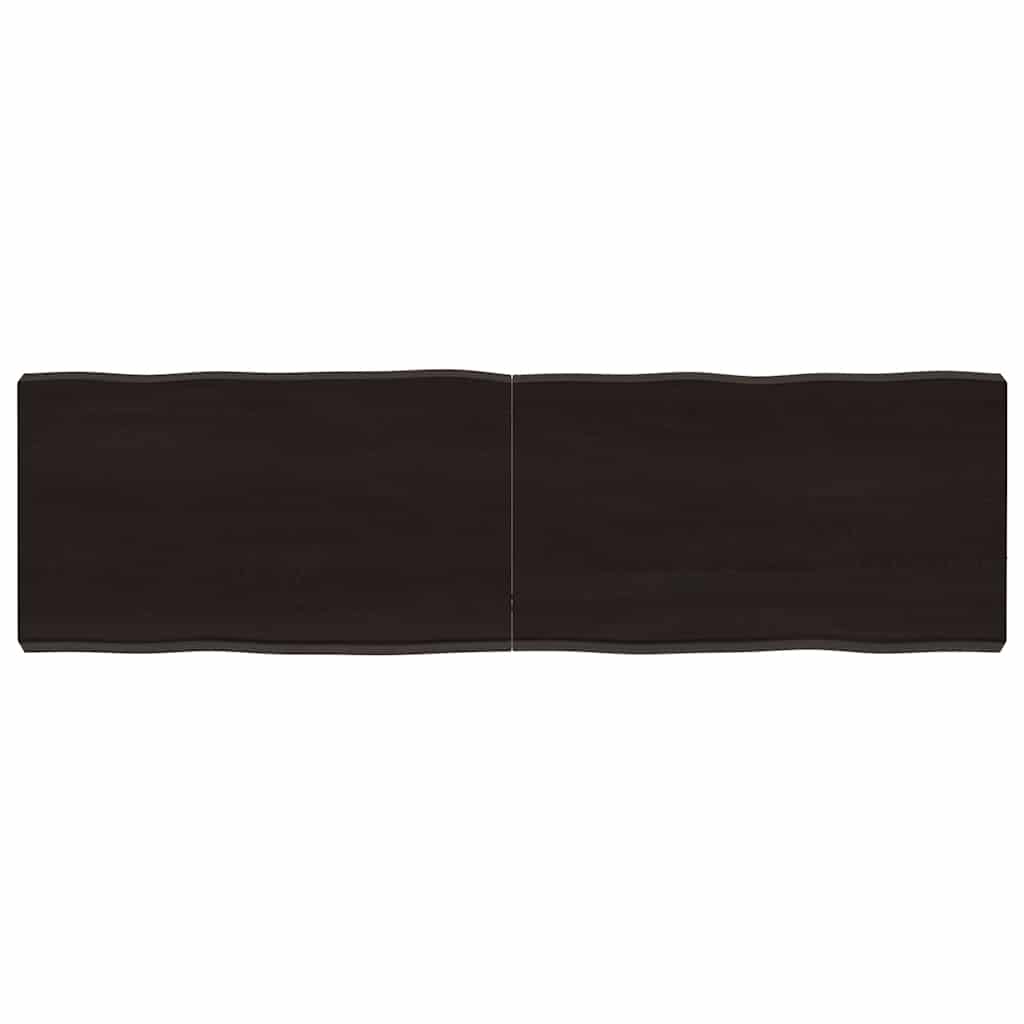 Piano Tavolo Marrone Scuro 140x40x(2-6)cm Rovere Non Trattato