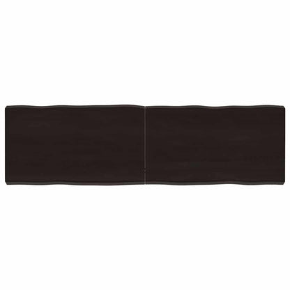 Piano Tavolo Marrone Scuro 140x40x(2-6)cm Rovere Non Trattato