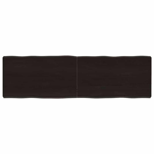 Piano Tavolo Marrone Scuro 140x40x(2-6)cm Rovere Non Trattato