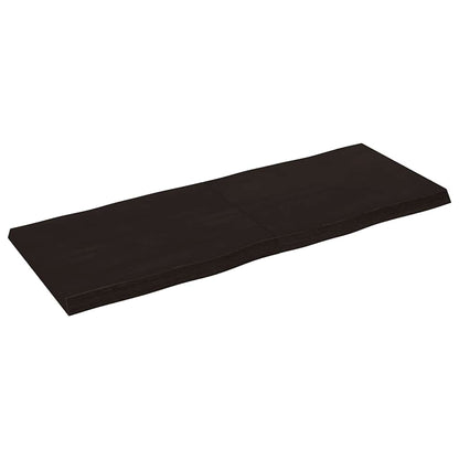 Piano Tavolo Marrone Scuro 140x50x(2-4) cm Rovere Non Trattato