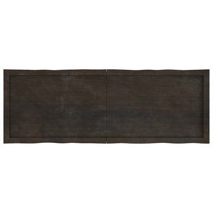 Piano Tavolo Marrone Scuro 140x50x(2-4) cm Rovere Non Trattato | homemem39
