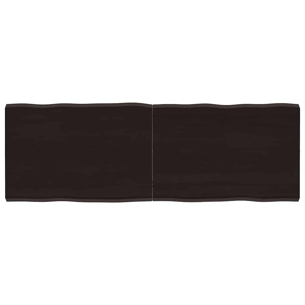 Piano Tavolo Marrone Scuro 140x50x(2-4) cm Rovere Non Trattato